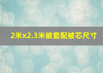 2米x2.3米被套配被芯尺寸