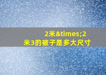 2米×2米3的被子是多大尺寸