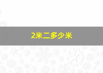 2米二多少米