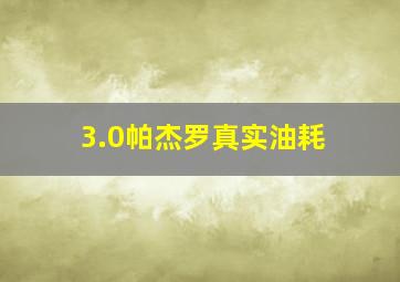 3.0帕杰罗真实油耗