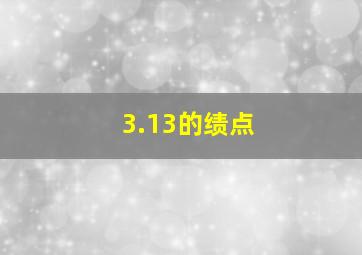 3.13的绩点