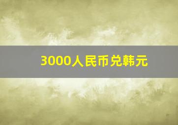 3000人民币兑韩元