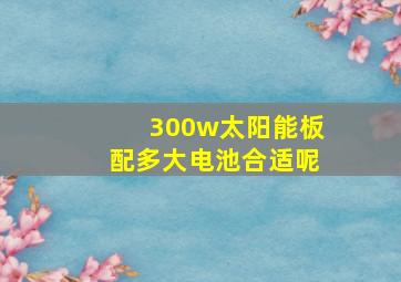 300w太阳能板配多大电池合适呢