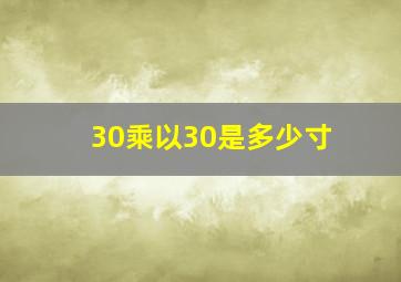 30乘以30是多少寸