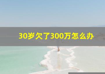 30岁欠了300万怎么办