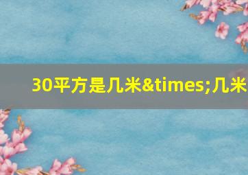 30平方是几米×几米