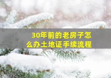 30年前的老房子怎么办土地证手续流程