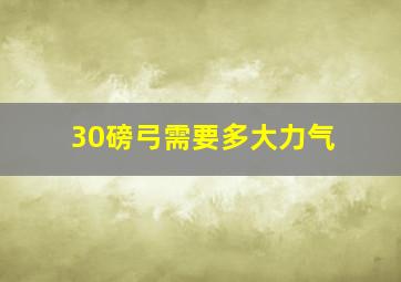 30磅弓需要多大力气