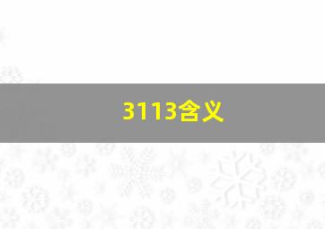 3113含义