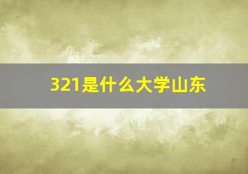 321是什么大学山东