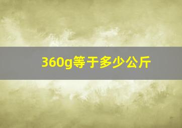 360g等于多少公斤