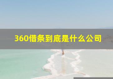 360借条到底是什么公司