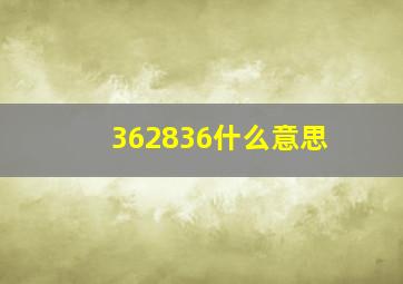 362836什么意思