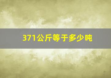 371公斤等于多少吨