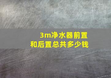 3m净水器前置和后置总共多少钱