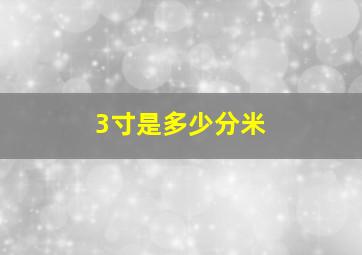 3寸是多少分米