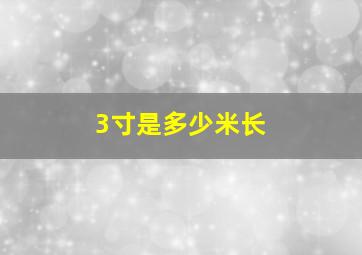 3寸是多少米长