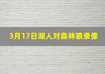 3月17日湖人对森林狼录像