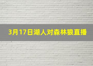 3月17日湖人对森林狼直播