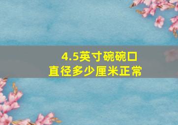 4.5英寸碗碗口直径多少厘米正常