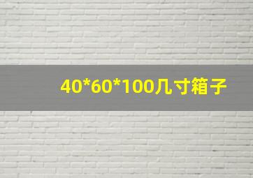 40*60*100几寸箱子