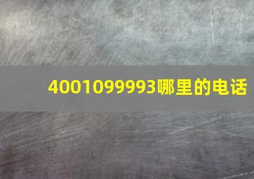 4001099993哪里的电话