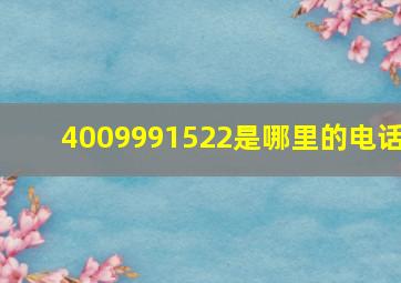 4009991522是哪里的电话