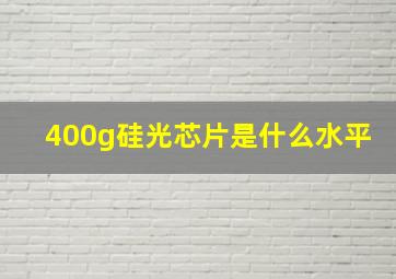 400g硅光芯片是什么水平