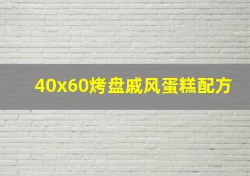 40x60烤盘戚风蛋糕配方