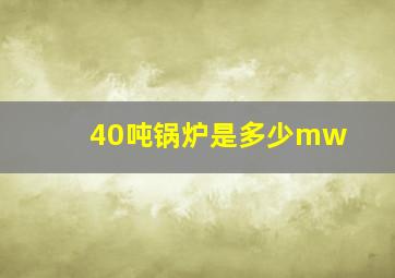 40吨锅炉是多少mw