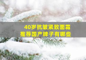 40岁抗皱紧致面霜推荐国产牌子有哪些