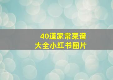 40道家常菜谱大全小红书图片