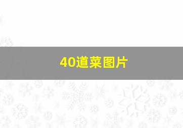 40道菜图片