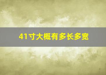 41寸大概有多长多宽