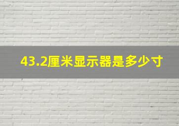 43.2厘米显示器是多少寸