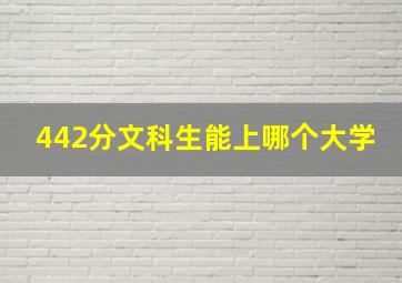 442分文科生能上哪个大学