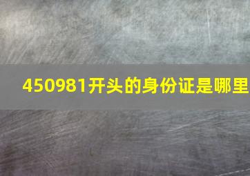 450981开头的身份证是哪里