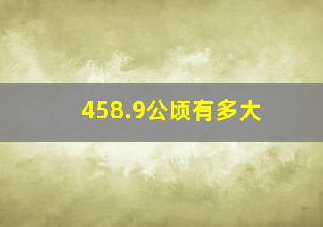 458.9公顷有多大