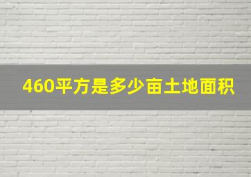 460平方是多少亩土地面积