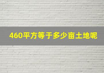 460平方等于多少亩土地呢