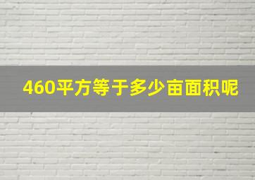 460平方等于多少亩面积呢