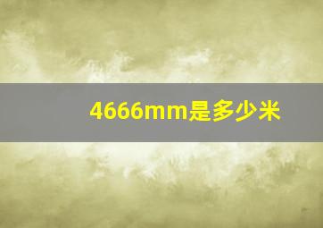 4666mm是多少米