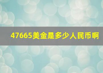 47665美金是多少人民币啊