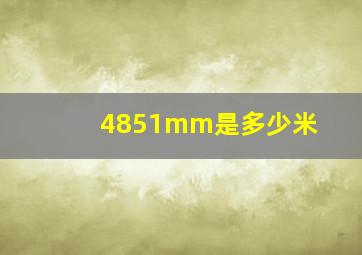 4851mm是多少米