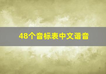 48个音标表中文谐音