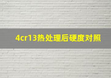 4cr13热处理后硬度对照