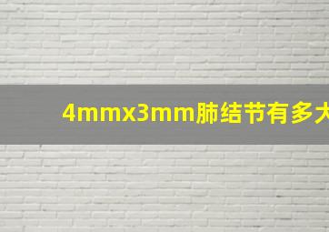 4mmx3mm肺结节有多大