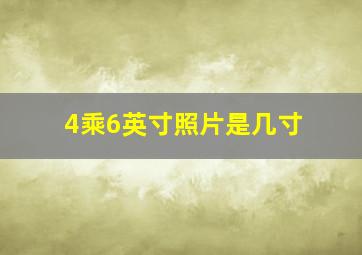 4乘6英寸照片是几寸