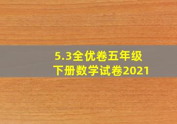 5.3全优卷五年级下册数学试卷2021