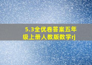 5.3全优卷答案五年级上册人教版数学rj